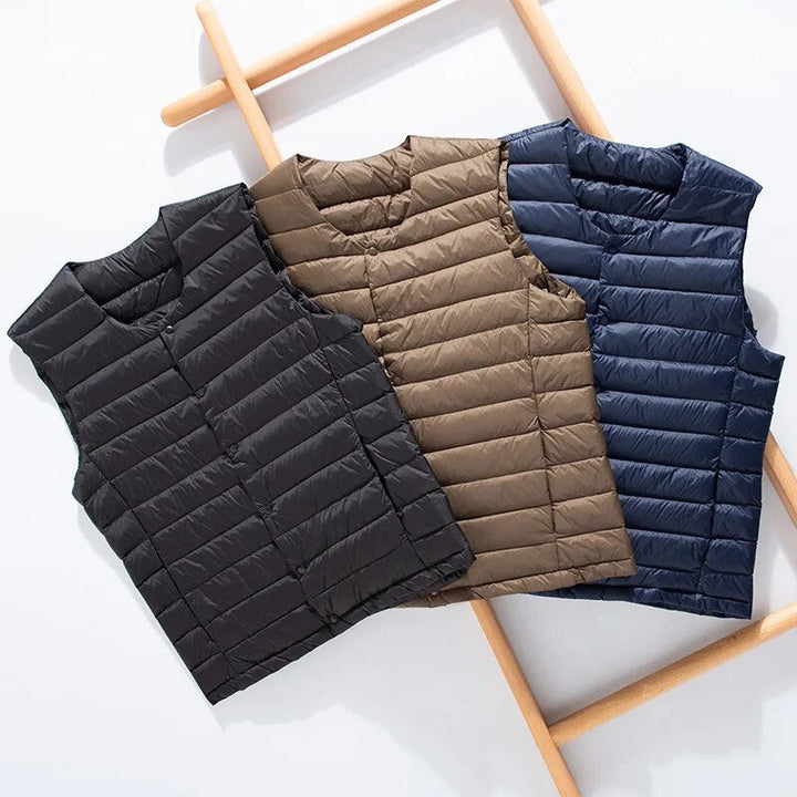 Ultraleichte Herren Steppweste Laurent in Schwarz, perfekt für Outdoor, Freizeit & Reise.