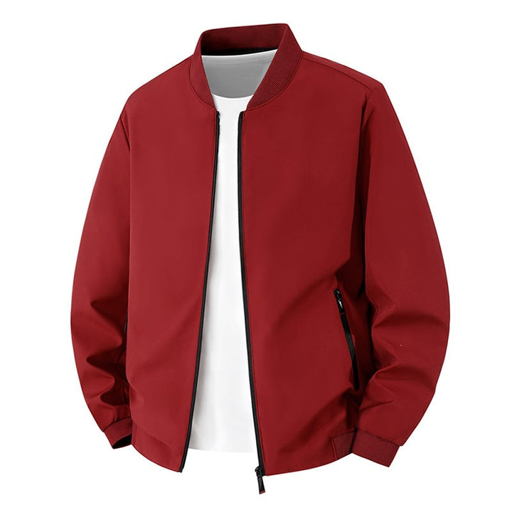 Leichte Herren Bikerjacke mit Stehkragen, Reißverschluss, perfekt für den Alltag.