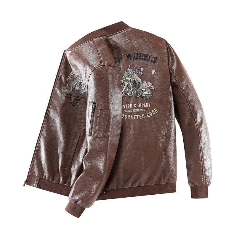 Urbaner Herren Bomber mit markanten Stickereien, die perfekte Übergangsjacke für Streetwear-Outfits.