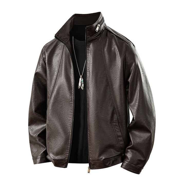 Modische Herren-Herbstjacke im sportlichen Leder-Look, strapazierfähig & zeitlos. Perfekt für den aktiven Mann.