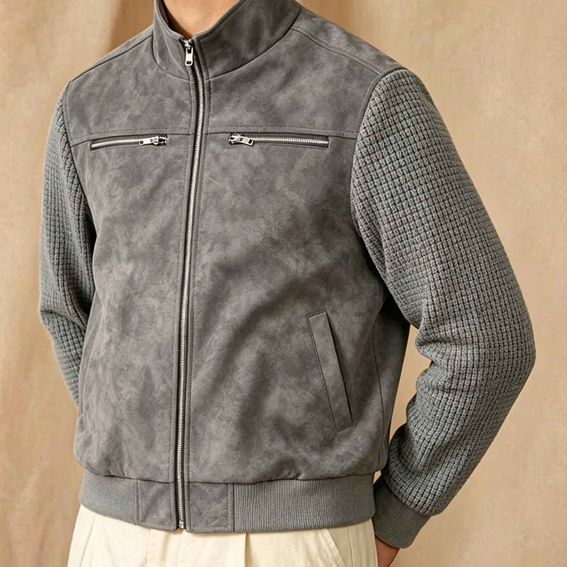 Moderne Herren Freizeitjacke im urbanen Biker-Look. Perfekt für stilvolle Alltagsoutfits.