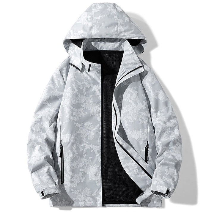 Vielseitige Herren Übergangsjacke in Schwarz, leicht und wasserabweisend, perfekt für Sport & Alltag.
