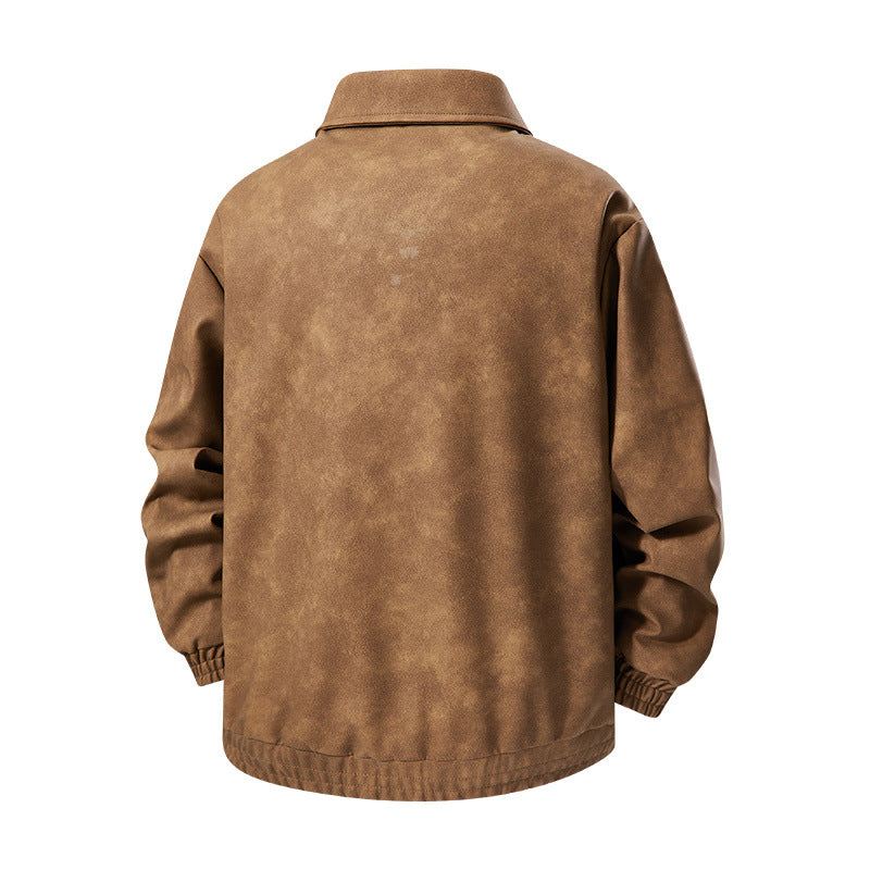 Vielseitige Herren Reißverschlussjacke in Khaki, bequem und atmungsaktiv, perfekt als Oberbekleidung im Frühling.