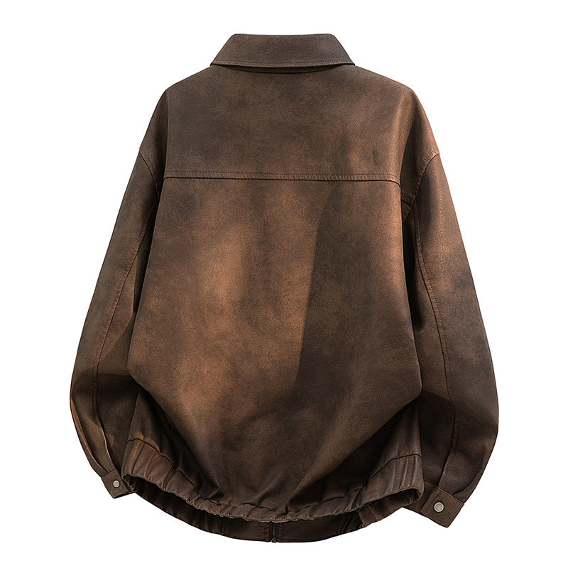 Stilvolle Herren Bikerjacke im Vintage-Design, aus hochwertigem Material, ideal für Freizeit & lässige Outfits.
