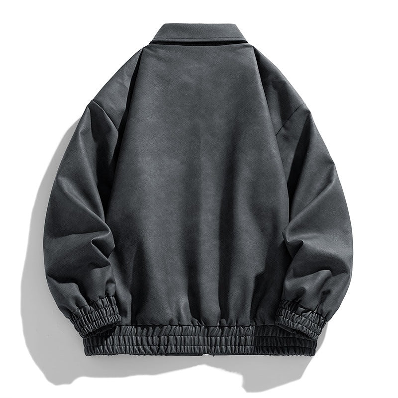 Elegante Herren Übergangsjacke mit Stehkragen und robustem Reißverschluss, perfekt für Frühling und Herbst.
