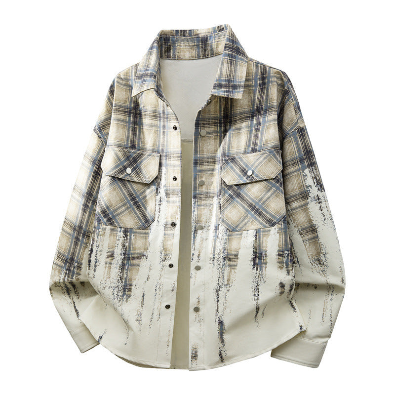 Herren Karo Hemdjacke, mehrfarbig, im lässigen Urban-Stil für Freizeit und Streetwear.