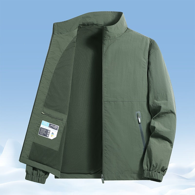Atmungsaktive Herren Windbreaker-Jacke, leicht & wetterfest, ideal für Outdoor-Sport & Abenteuer.