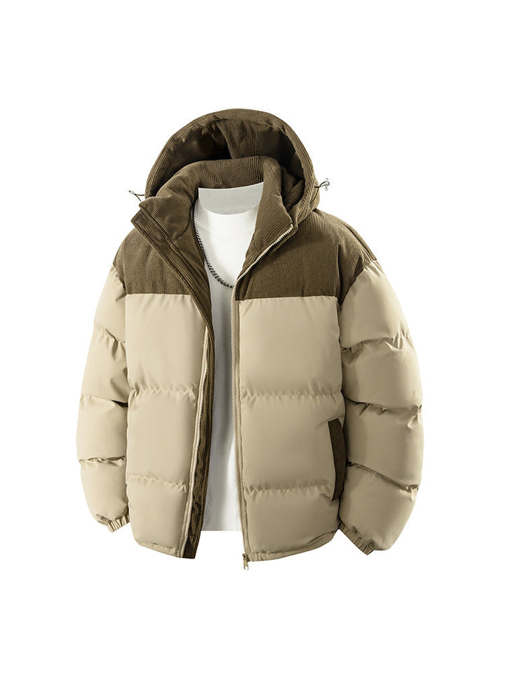 Trendige Herren Outdoor Jacke mit Kapuze in Grau. Warme Winterjacke für aktive Männer, ideal für Stadt & Natur.