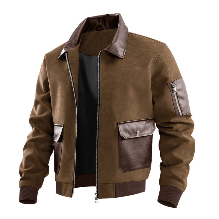 Rückenansicht der schlichten Herren Freizeitjacke, sauberer Schnitt und zeitloses Design, hoher Tragekomfort.