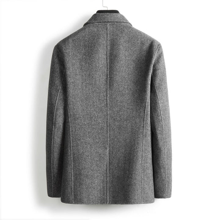 Moderner Herren Fischgrät Sakko: Elegante Anzugjacke in Grau. Perfekt für Business, Freizeit und Herbstmode.