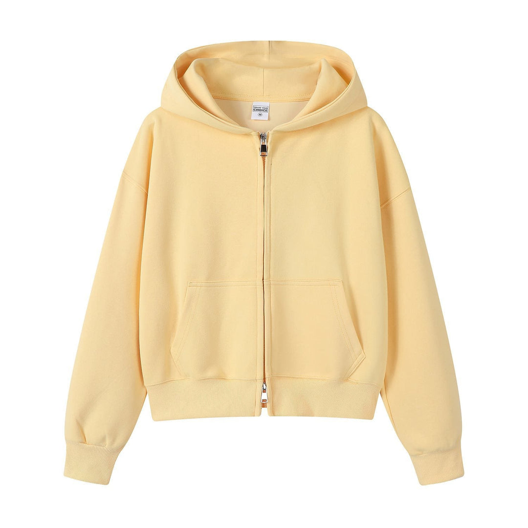 Schlichte, elegante Damen Kapuzenjacke, weich und angenehm zu tragen in der Freizeit.