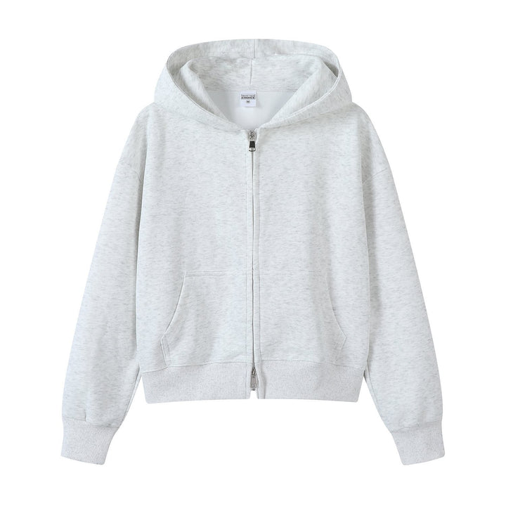 Sportliche Damen Hoodie Jacke mit Reißverschluss, perfekt für aktive Freizeit und Komfort.