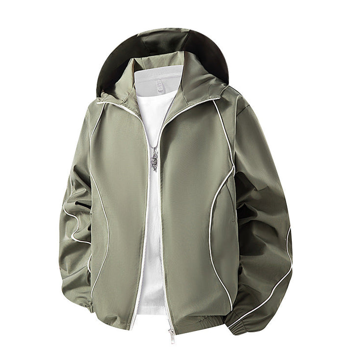 Herren Leichte Outdoor-Hoodiejacke, ideal für Sport, Wandern & Freizeit. Komfortable Übergangsjacke mit Kapuze.