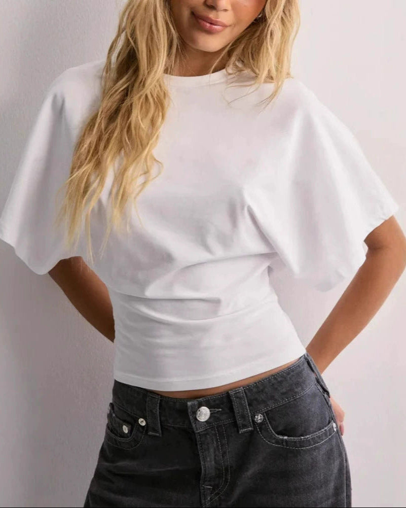 Damen Langarmshirt mit Rundhals und lockerem Schnitt, ideal für Freizeit & Alltag, unifarben & komfortabel.