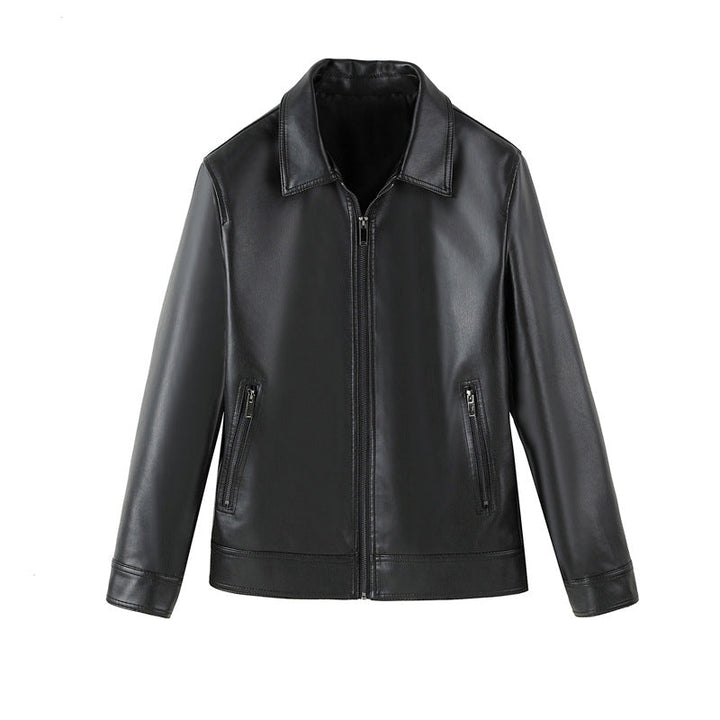 Zeitlose Herren-Lederjacke in Schwarz, elegant und vielseitig, für Business Casual und Freizeit.