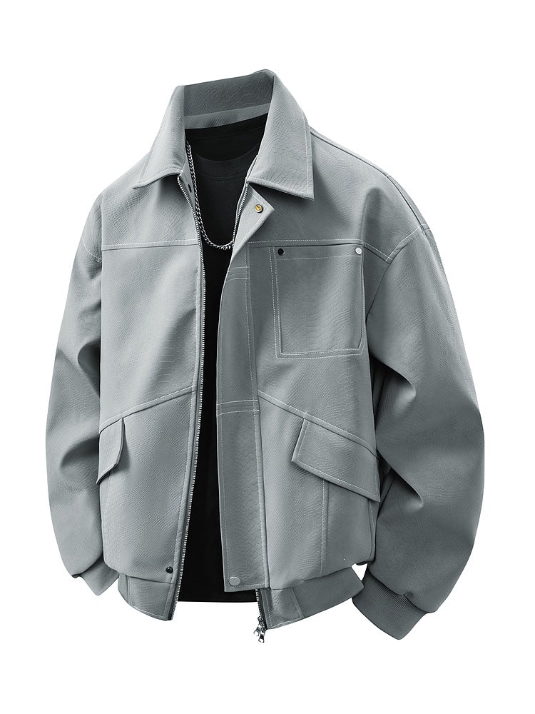 Casual Herrenjacke in Khaki, bequem und vielseitig, perfekt für den urbanen Lifestyle.