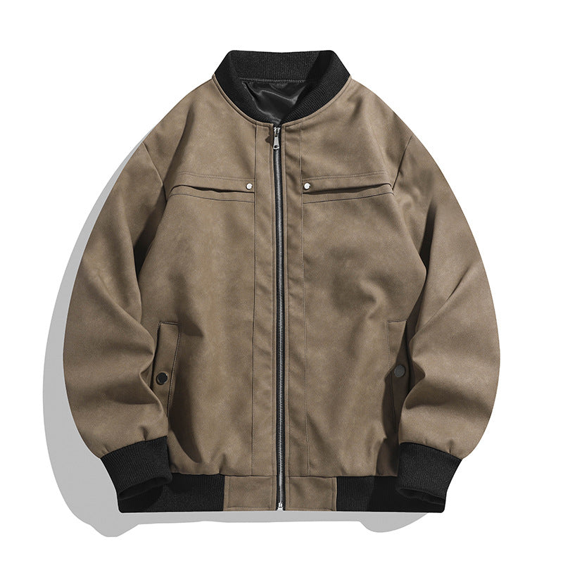 Herren Vintage Bomberjacke in klassischem Design; stilvolle Übergangsjacke für den urbanen Freizeit-Look.