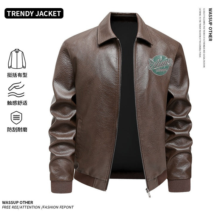 Herren Lässige Übergangsjacke mit stylischen Stickdetails & Stehkragen für den Alltag.