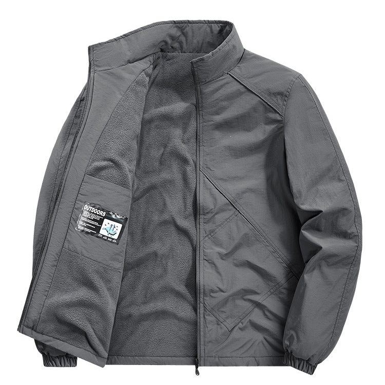 Leichte Herren Windbreaker Übergangsjacke mit Reißverschluss, perfekt für Outdoor-Aktivitäten.