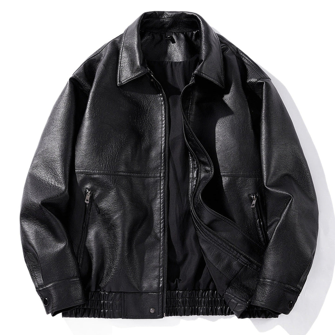 Elegante Herrenjacke aus Kunstleder mit robustem Reißverschluss, Elastikbund und hohem Tragekomfort.