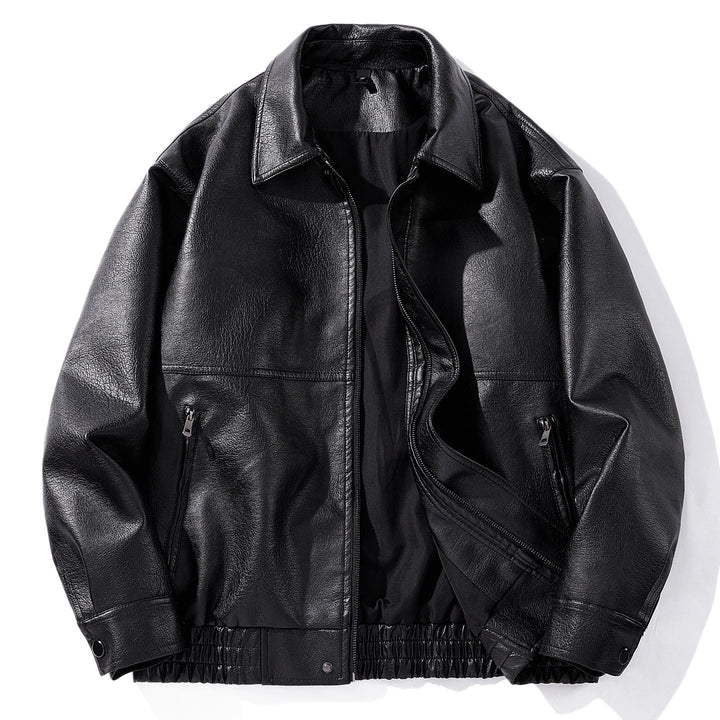 Elegante Herrenjacke aus Kunstleder mit robustem Reißverschluss, Elastikbund und hohem Tragekomfort.