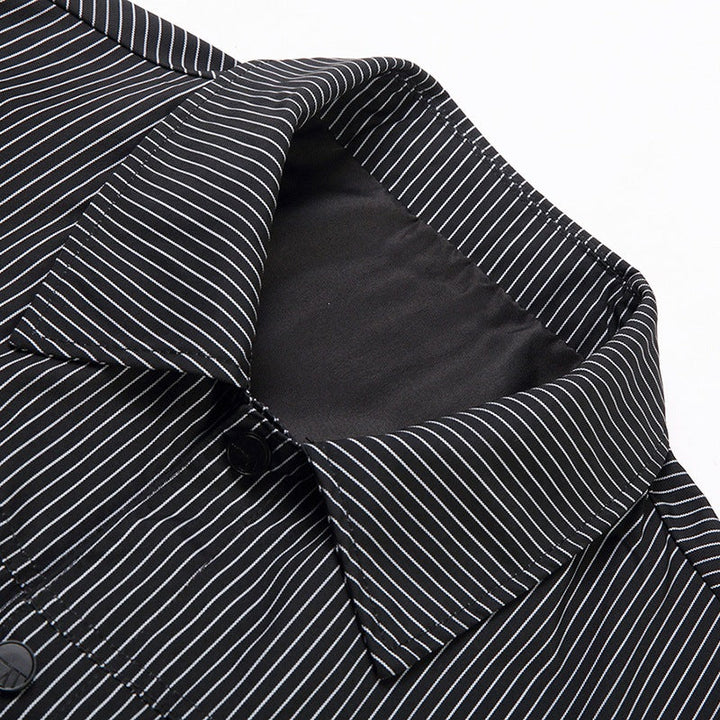 Stilvolle Herren Hemdjacke, gestreift, vielseitig kombinierbar für Freizeit und elegante Anlässe.
