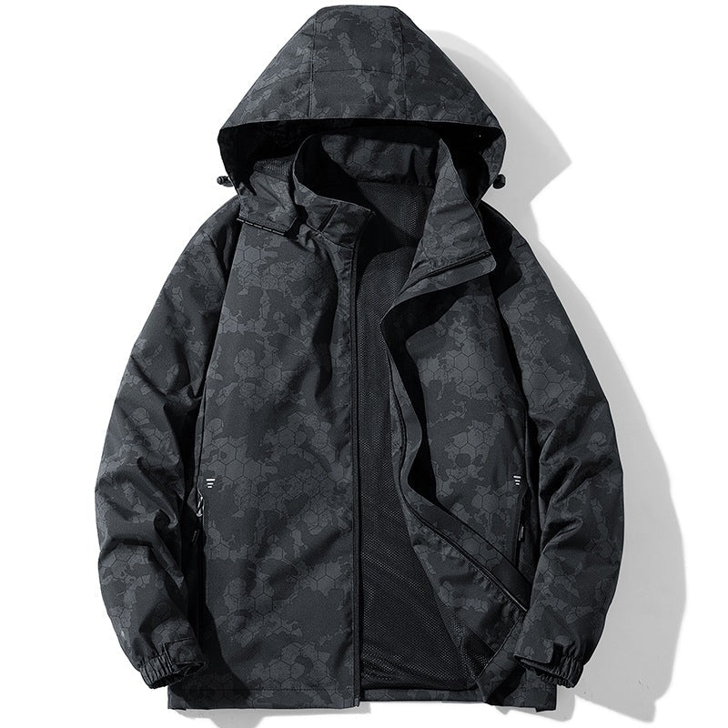 Wasserabweisende Herren Funktionsjacke, schlankes Design, perfekt für Sport, Outdoor & Übergangszeiten.