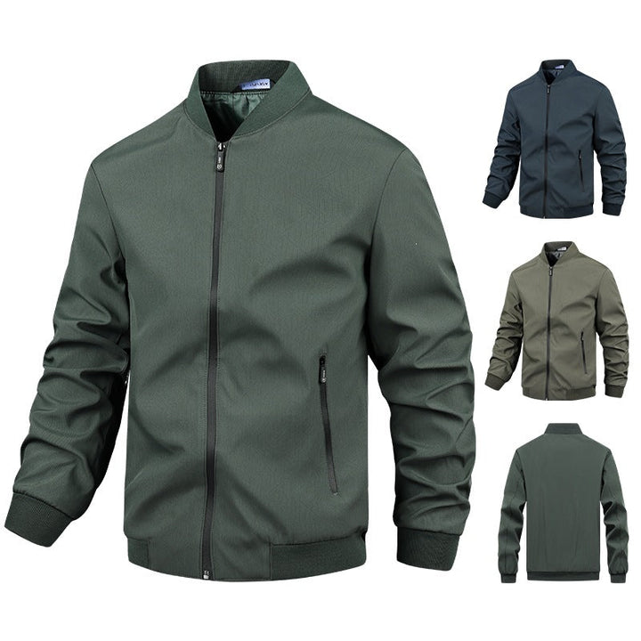 Vielseitige Herren Übergangsjacke mit Stehkragen, perfekt für Alltag & entspannte Freizeitaktivitäten.