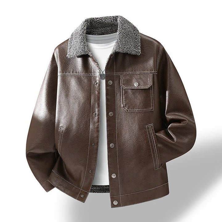 Moderne Herren Herbstjacke, lässiger Schnitt mit weichem Kragen, perfekt für urbane Looks.