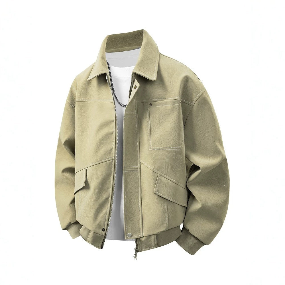 Bequeme Herren Ganzjahresjacke in Khaki, modisch & urban, ideal für Freizeit & Alltag.