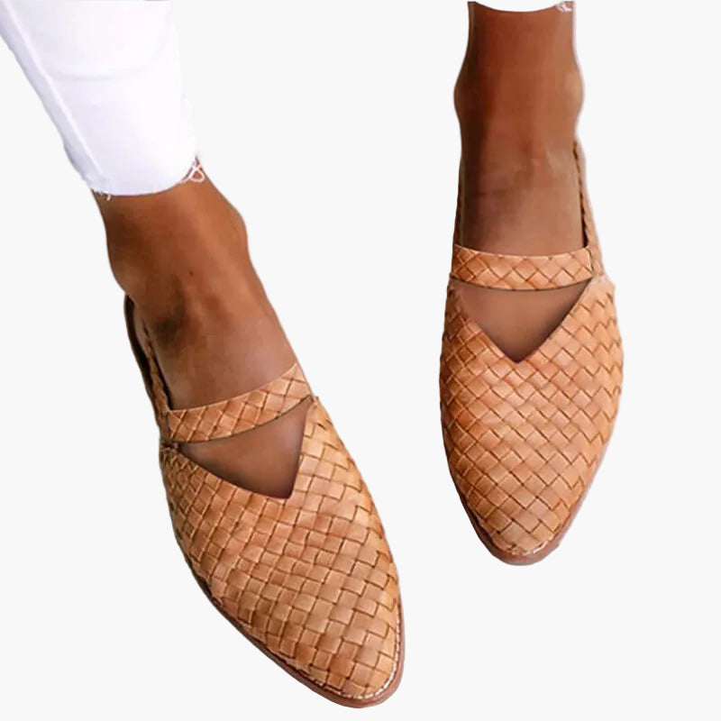Bequeme flache Damen Slipper mit geflochtenem Design; vielseitige Sommerschuhe für Alltag & Freizeit.