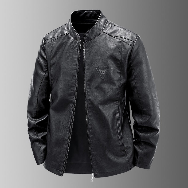 Hochwertige Herren Kunstlederjacke in Schwarz, elegant und bequem für alle Gelegenheiten.