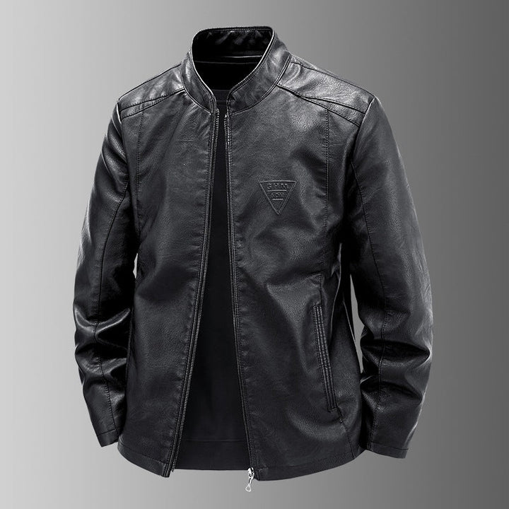 Hochwertige Herren Kunstlederjacke in Schwarz, elegant und bequem für alle Gelegenheiten.