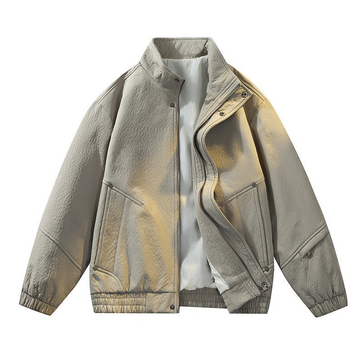 Stilvolle Herren Frühjahrsjacke mit Stehkragen, atmungsaktiv und bequem für Freizeit & Outdoor.