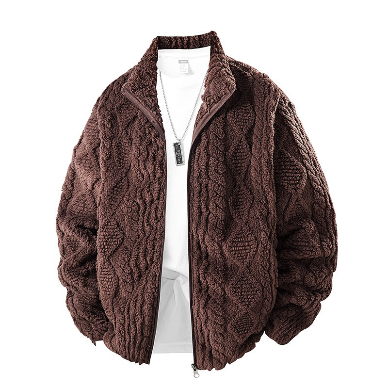 Warme Herren Fleecejacke, schwarz, bequem für Freizeit & Outdoor-Abenteuer im Winter.