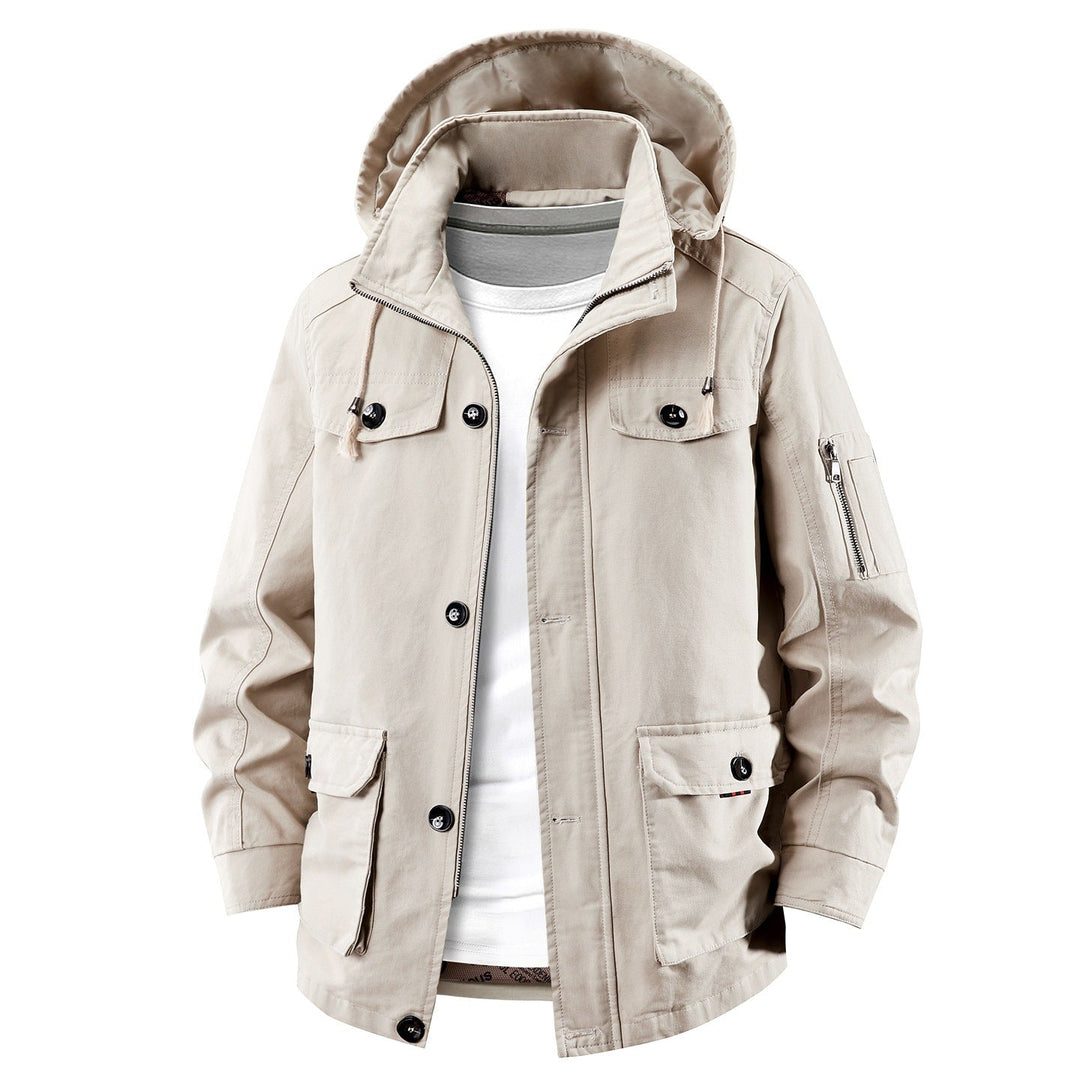 Herren Abenteuerjacke, leicht & robust, mit Kapuze. Praktisch für Wanderungen & Reisen.