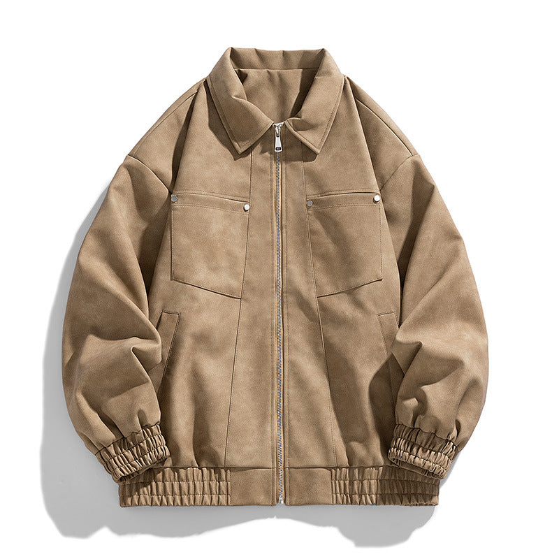 Hochwertige Herrenjacke mit Stehkragen und praktischen Reißverschlusstaschen; perfekt als Alltags- & Freizeitjacke.