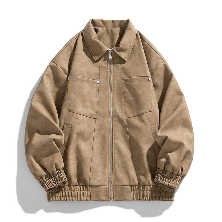 Hochwertige Herrenjacke mit Stehkragen und praktischen Reißverschlusstaschen; perfekt als Alltags- & Freizeitjacke.