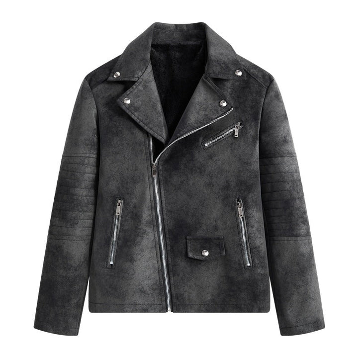 Stilvolle, schwarze Herren Blousonjacke mit Rippbündchen; vielseitige Übergangsjacke für Männer.
