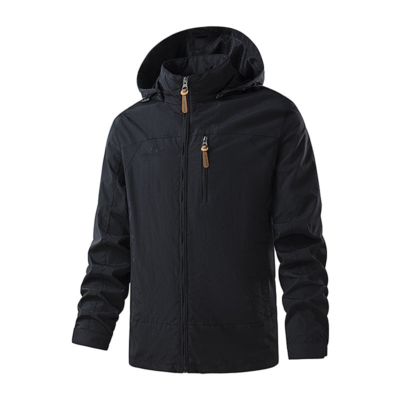 Leichte Herren Wanderjacke/Radjacke, atmungsaktiv & wasserabweisend. Perfekt für Outdoor-Sport im Frühling/Herbst.