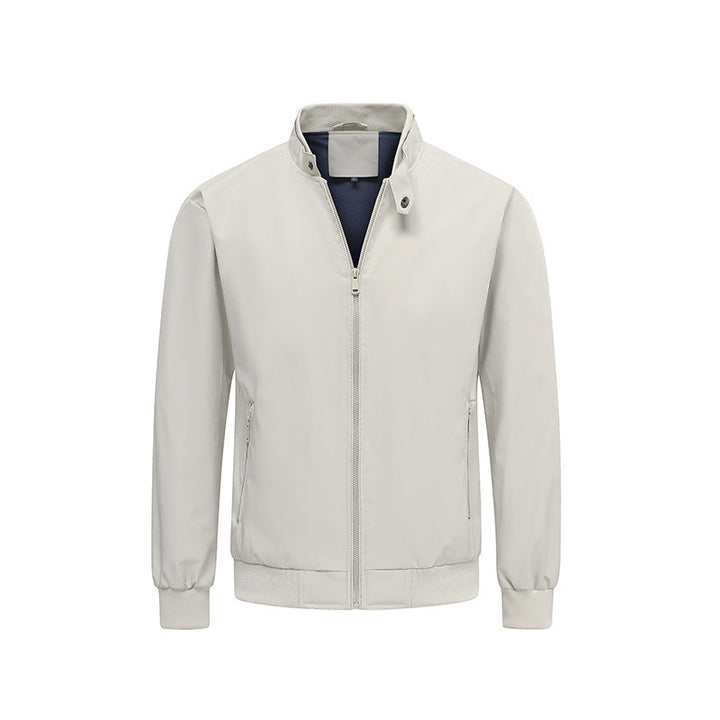 Zeitlose leichte Herren-Übergangsjacke, vielseitig einsetzbar, mit Reißverschluss und Hochkragen für jede Jahreszeit.