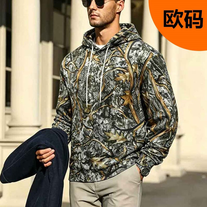 Herren gemusterter Kapuzenpullover für Freizeit. Moderner Hoodie mit Muster, bequem & stilvoll für Männer.