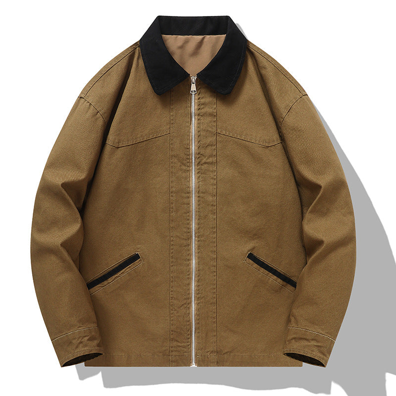 Lässige Herren Übergangsjacke, bequem & stilvoll, hoher Kragen für Outdoor-Aktivitäten.