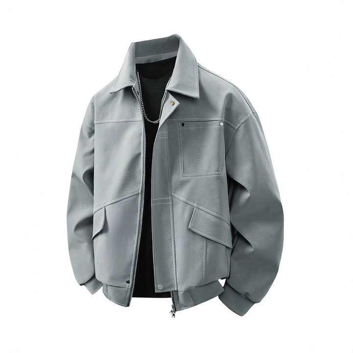 Praktische Herren Taschenjacke in Hellgrau, viele Stautaschen, bequem & stilvoll.
