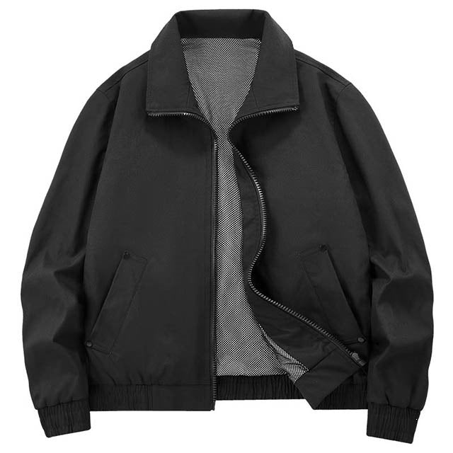 Herren leichte Übergangsjacke mit Stehkragen, stilvoll und komfortabel für Frühling und Herbst. Ideal für wechselhaftes Wetter.