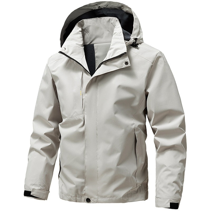 Robuste Herren Wanderjacke mit Kapuze, wasserabweisend, atmungsaktiv, ideal für Outdoor-Abenteuer.