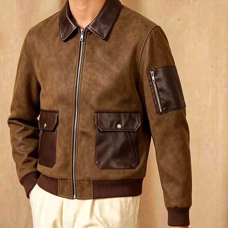 Braune Herren Bomberjacke, stilvoll & vielseitig. Perfekt für Freizeit & urbanen Look.