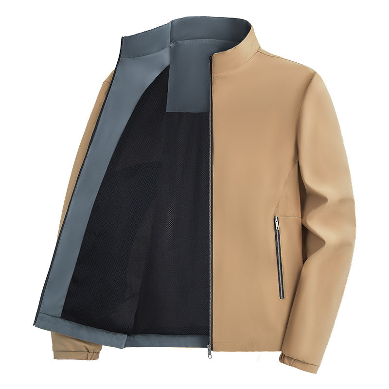 Moderne Herren Freizeitjacke in Dunkelgrau, stilvoll & komfortabel für Alltag und Übergangszeit.