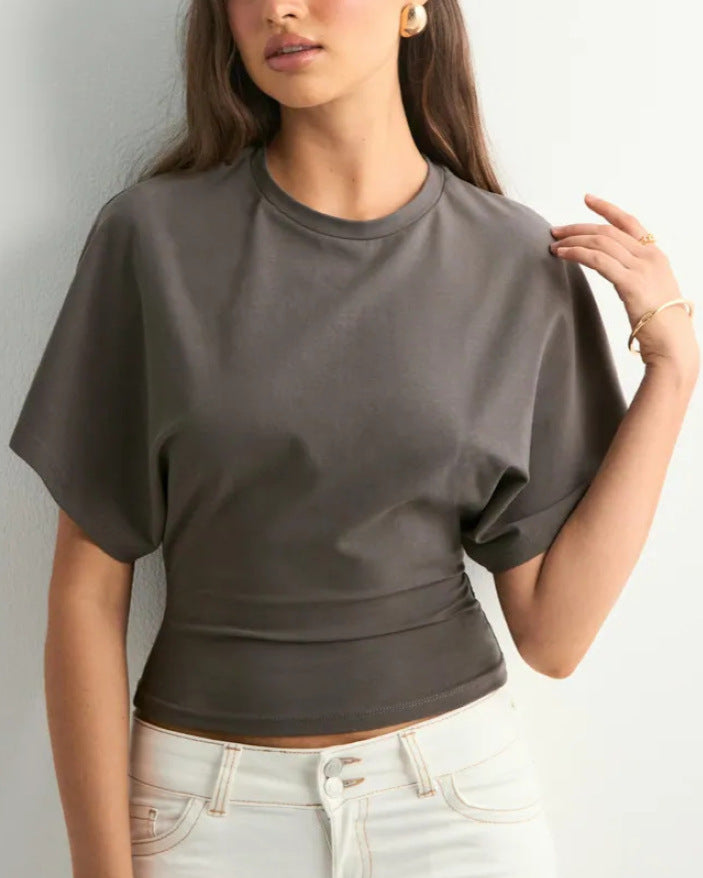 Unifarbenes Damen Langarmshirt mit Rundhals, lockere Passform, schickes Basic für jede Damenmode Garderobe.
