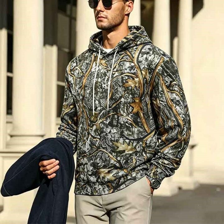 Herren gemusterter Kapuzenpullover. Stylischer & bequemer Hoodie für Freizeit, Sport und täglichen Gebrauch.